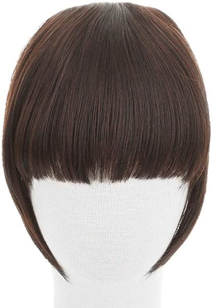

fashion one piece clip in hair bangs/fringe human hair extensions, Black