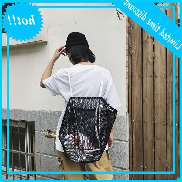 

spring and summer creative one shoulder women's korean fashion large capacity hollow out solid color cloth bag