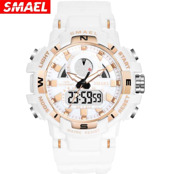 

smael smer outdoor sports watch male student fashion simple electronic watch luminous digital watch, Slivery;brown