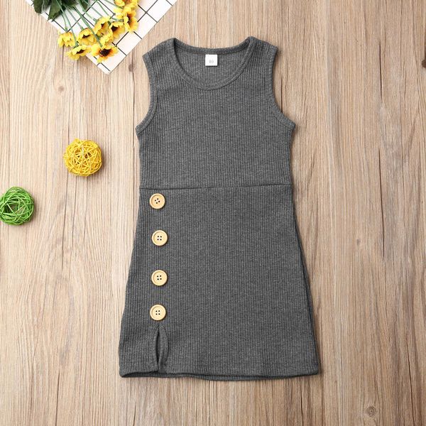 

pudcoco toddler baby girl clothes sleeveless solid color knitted cotton casual princess party pageant tutu, Black;gray