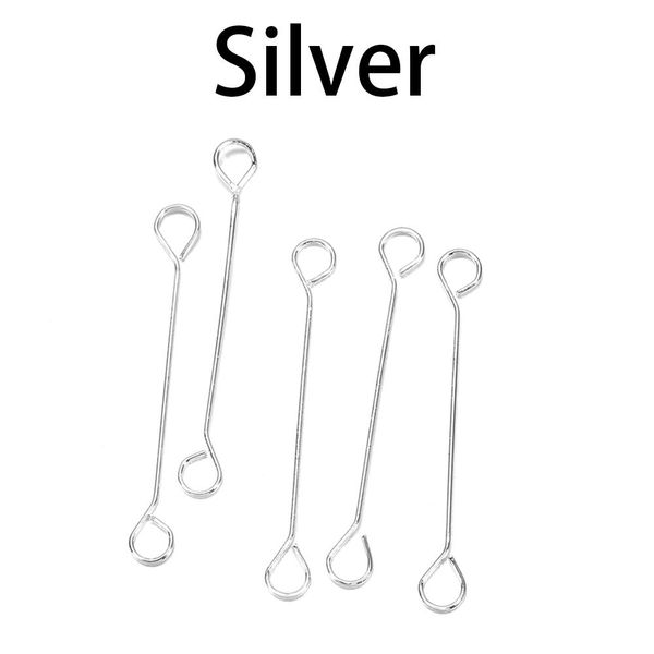 

50pcs/lot 15 20 25 30 45mm metal steel double eye pin earrings ear connecting rod for diy jewelry pins making handcraft supplies wmtqqc