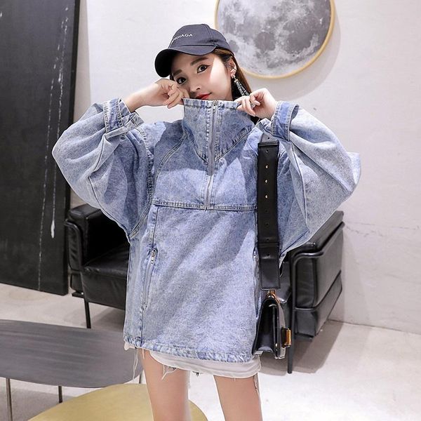 

jean jacket 2020 women female harajuku style autumn winter basic jackets coat fashion blue ladies women denim jacket ta675, Black;brown
