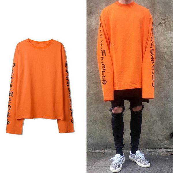 

2021 new modern male t-shirt, long sleeve, round collar, punk, clothes, fashion fall 5al5, White;black
