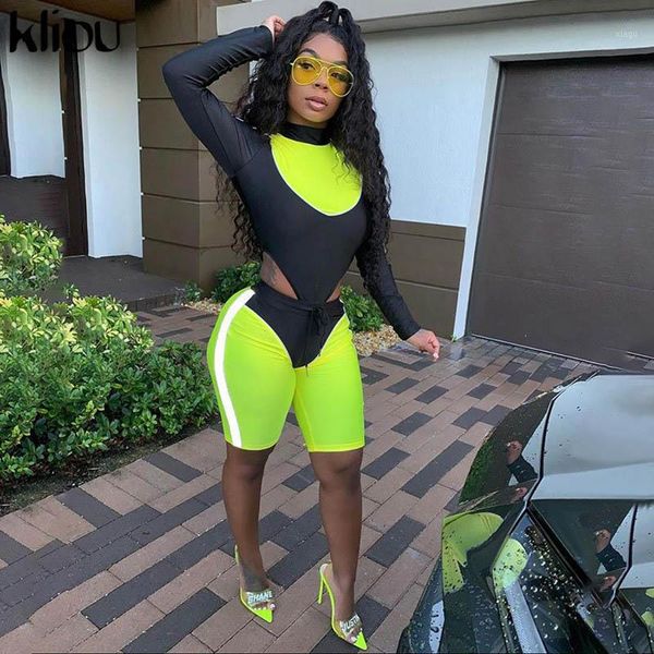 

new women backless fitness two pieces sets full sleeve outfit turtleneck and high waist drawstring shorts suits1, White