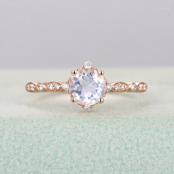 

double fair wedding engagement ring for women classic princess 4 round zirconia rose gold color fashion jewelry kbr3081, Golden;silver