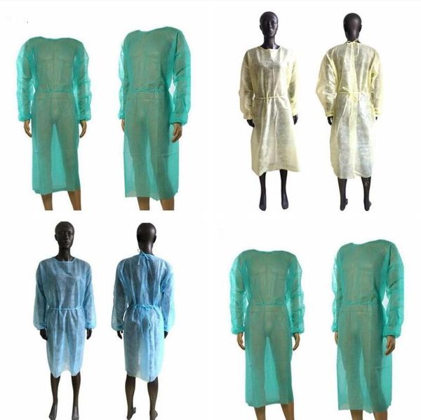 

protection 3 colors disposable non-woven dustproof protective gown kitchen aprons sea shipping cca125452mps