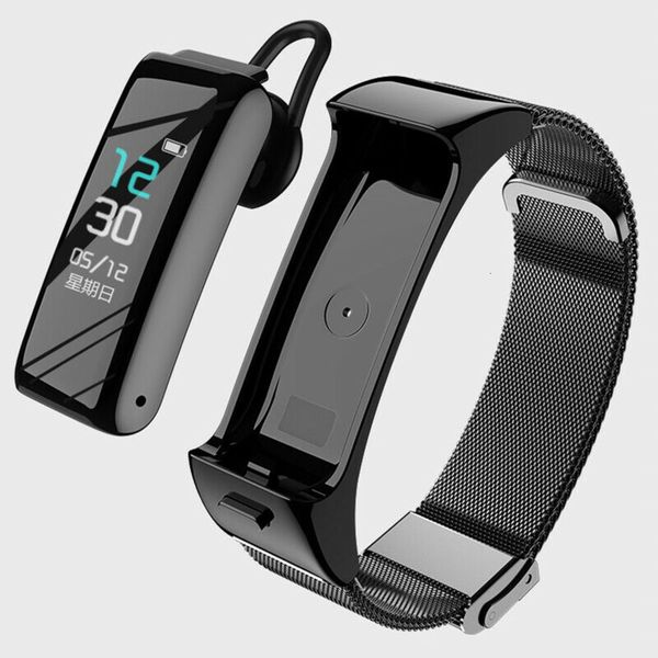 

smart 2 in 1 wristband, bluetooth, wirels sports watch, heart rate and health control