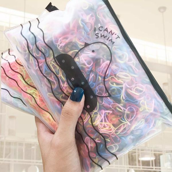 

hair accessories 1000pcs/pack cute girls colourful ring disposable elastic bands ponytail holder rubber band scrunchies, Slivery;white