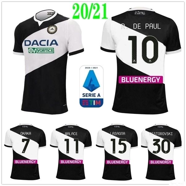 

2020 new udinese calcio soccer jerseys okaka lasagna de paul cristo walace nestorovski custom udinese home black 20 21 football shirt, Black;yellow