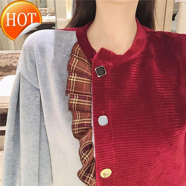 

net red short coat korean version loose corduroy coat women's leisure and versatile 2020 new autumn and1, White;black