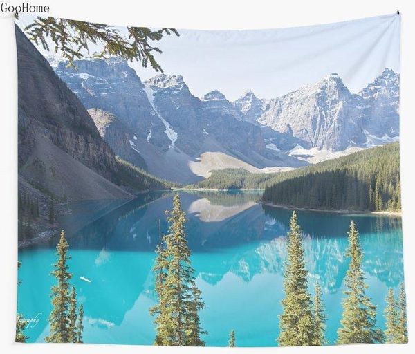 

tapestries lake moraine alberta canada wall tapestry cover beach towel throw blanket picnic yoga mat home decoration1