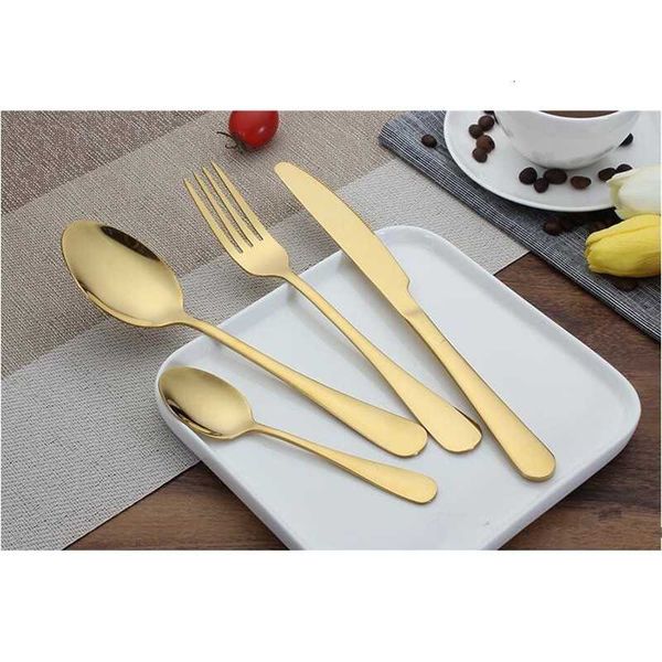 

knife fork cutlery high-grade tea flatware gold spoon stainless steel dinnerware set kitchen utensil epacket free