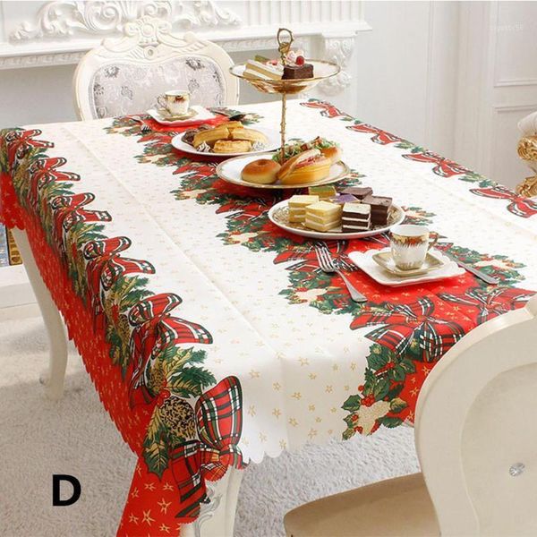 

christmas tablecloth jingle bell printing table cloth dining table dust cover for christmas decorating supplies1
