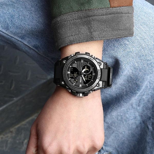 

addities g стиль мужчины цифровые часы шлизм военные спортивные часы мода водонепроницаемый электронный наручный часы мужской relogio mascul, Silver