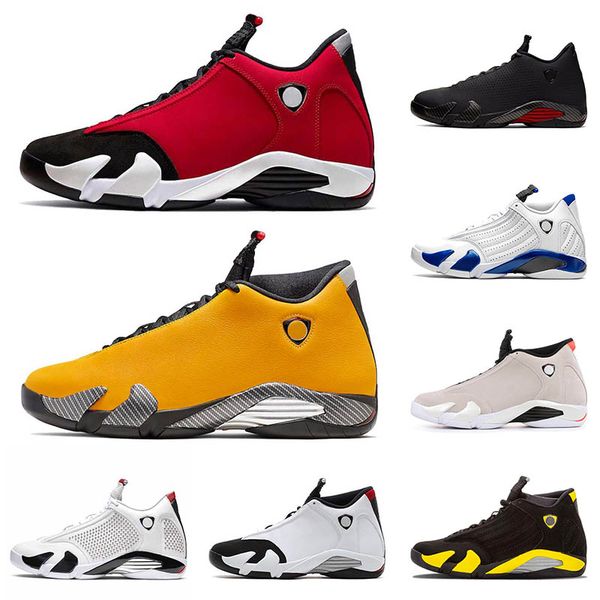 

14 14s xiv mens women basketball shoes gym red reverse ferrar yellow jumpman thunder black toe candy cane retro trainers sport sneakers 7-13, White;red
