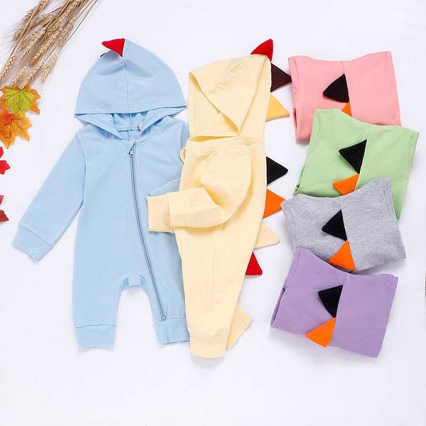 

new funny autumn winter dinosaur cute romper baby girl clothes solid baby boy clothes babygirl onesie new born baby, Blue