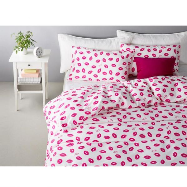 

bedding sets pastoral duvet cover without comforter 100% cotton reactive printing kiss me lip printed 2 colors mikasa 4pcs bedclothes
