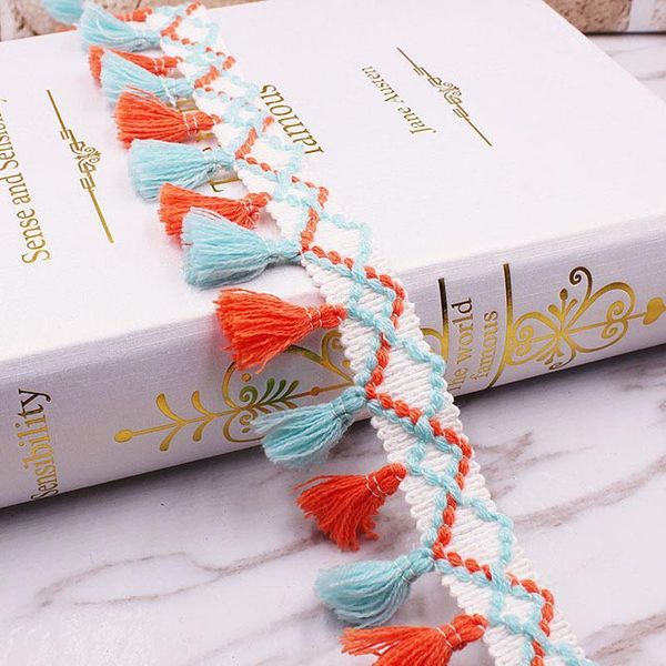 

lace 4.5cm cotton tassel fringe handmade rainbow color fringes tablecloths curtain bags decor lace for diy accessories 3yards h bbyitn