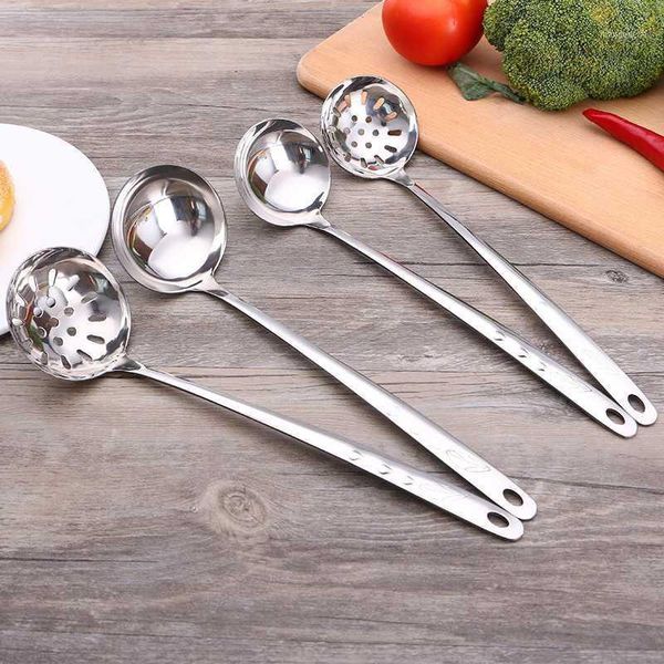 

1pc colander soup spoon shell filter stainless steel long handle strainer dessert skimmer porridge spoon cooking tool dinnerware1