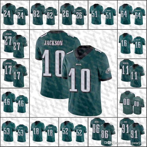 

philadelphia eagles men #11 carson wentz 10 desean jackson 86 zach ertz 91 fletcher cox women youth nfl custom jersey, Black;red