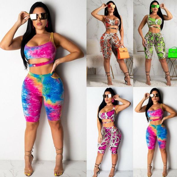 

yoga outfits 2pcs women set bodycon jumpsuit gym clothing sport crop shorts suit workout tracksuit1, White;red