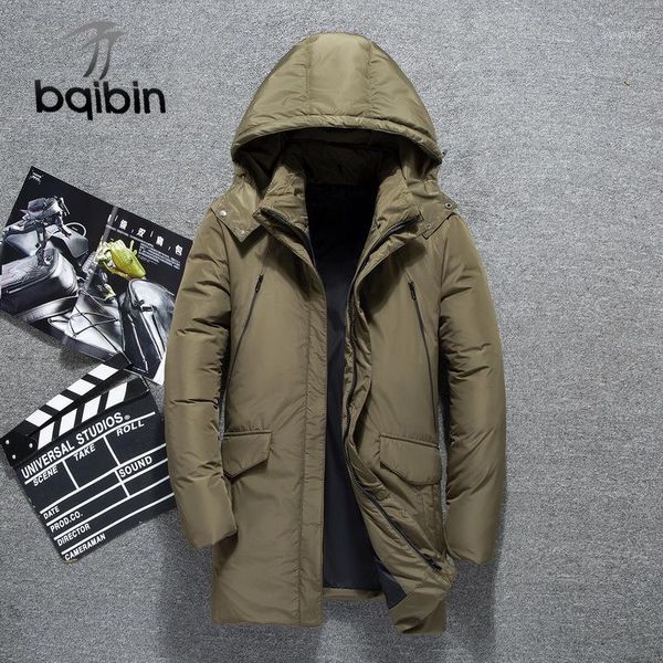 

2019 winter white duck down coats men jackets men fashion warm down jacket slim fit hooded parkas overcoat bqb7931, Black