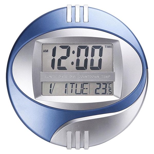 

number display led electronic wall clock snooze table clock mute bracket round lcd with calendar temperature