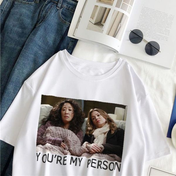 

you're my person casual new summer loose lady tees personality funny personality letter print fashion harajuku women tshirt, White