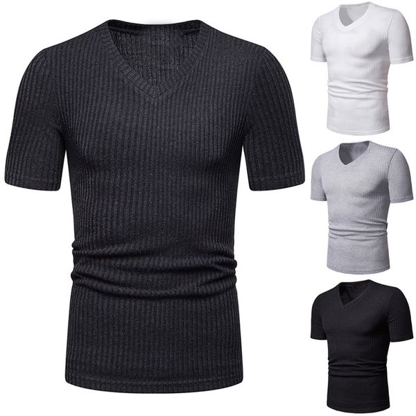 

solid color casual t-shirts men fashion summer solid t shirt short sleeve casual open shirts, White;black