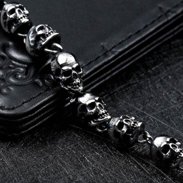 

браслет из нержавеющей стали панк-черепа для человека высокого качества скелет ювелирные изделия панк череп особый случай ультрамодные u мод, Bronze;silver