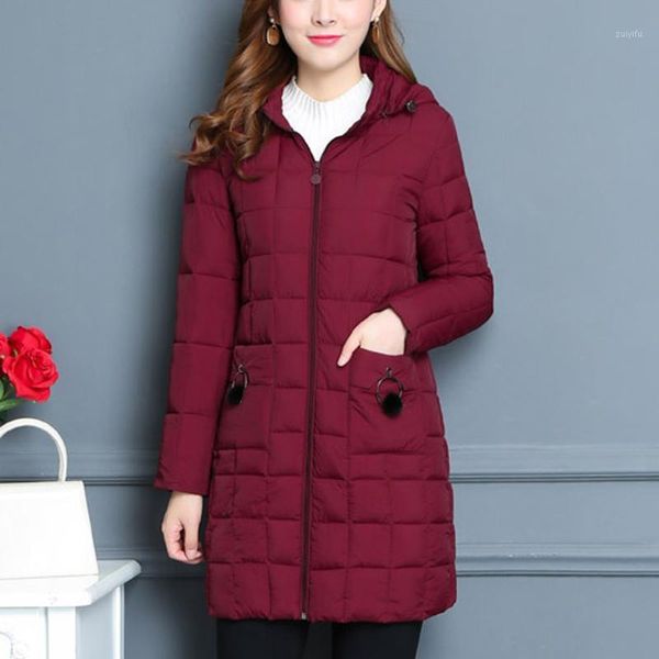 

2019 new slim winter jacket women hooded coat causal long thick warm down parkas stand collar zipper cotton padded jacket female1, Black