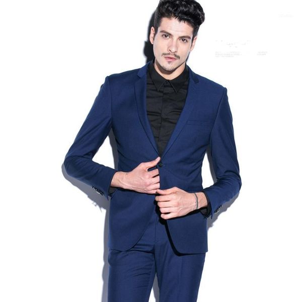 

men's suits & blazers 2 piece jacket pants men business party comfort suit slim blazer groom tuxedo c021, White;black