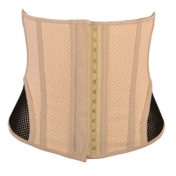 

new 11 steel 28cm long sports mesh breathable crotch closing rubber fitness waistband corset, Gray