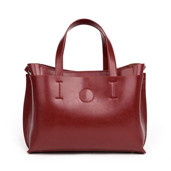 

female bag oil wax leather shoulder diagonal lady bag