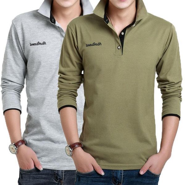 

designer autumn polo men's long sleeve lapel t-shirt black friday 2021 deals, White