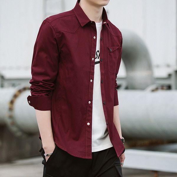 

2021 new new spring men in long sleeves cotton men's shirt size 6xl classic fashion shirts dybr, White;black