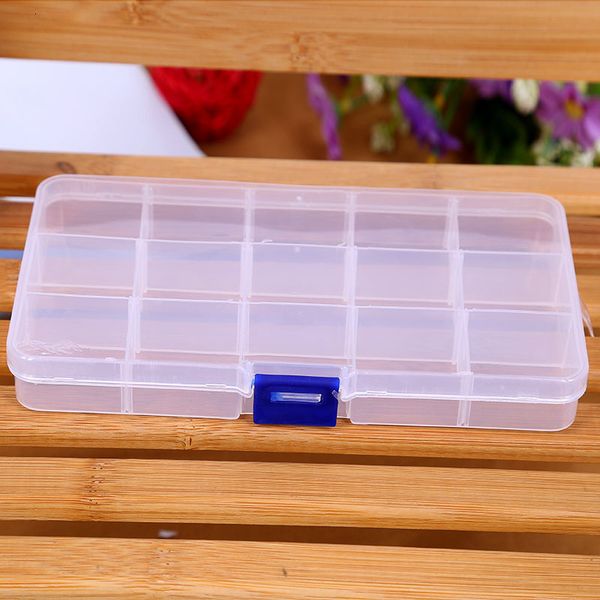 

plastic clear storage 15 small box compartment for jewelry earrings toys container 60pcs