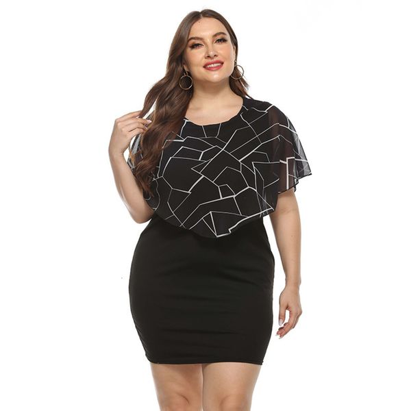 

mm large women's fat 2020 new splicing solid color tight dress, Black;gray