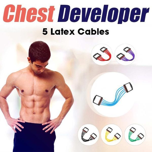 

accessories multifunctional 5 tubes latex foot elastic pull rope expander muscle fitness workout pedal sports equipment resistance bands1