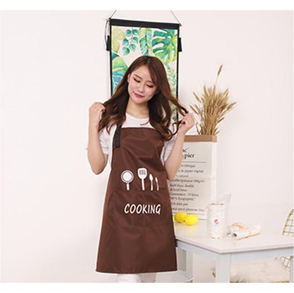 

letter print kitchen apron waterproof breathable cooking baking aprons adjustable restaurant aprons women home sleev jllalm eatout
