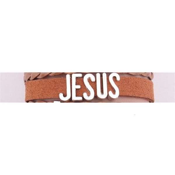 

christian infinity fashion wedding handmade cuff leather i love jesus bracelet jewelry men, Golden;silver