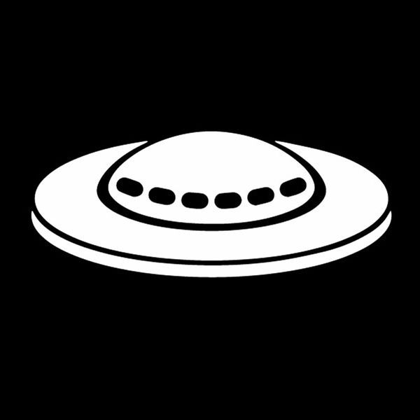 

extraterrestrial spaceship decals car window decoration personality waterproof decals black/white, 15cm*6cm