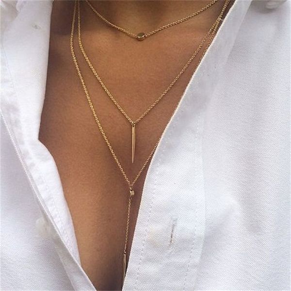 

collier boho pearls pretty charming choker multilayer necklaces for women men bar layered tassel metal gold chain neckla