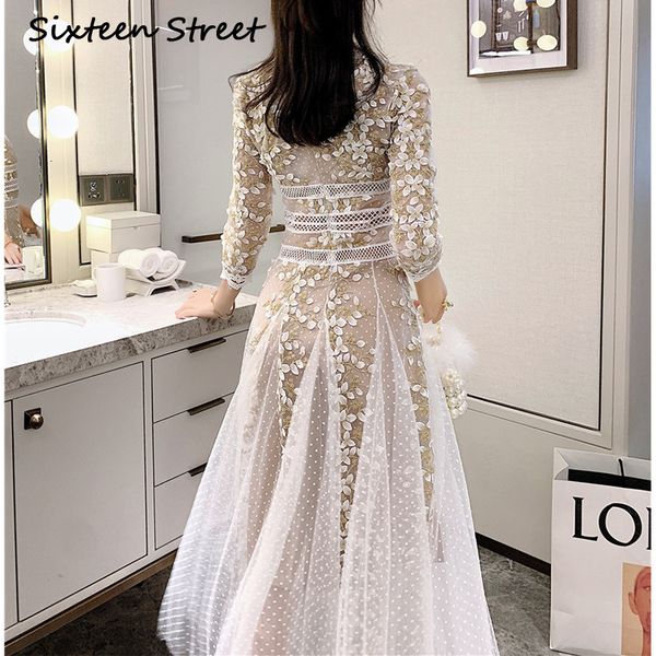 

woman dressed in white 2021 new spring floral gold embroidered with cleavage v elegant party long women's dress three quarters yaaa, Black;gray
