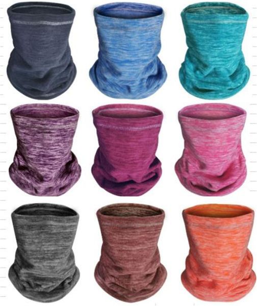 

2021 winter warm fleece scarf neck gaiter outdoor sport ski masks bandana scarves neck warmer tube solid multifunction headwear ly11163, Red;brown