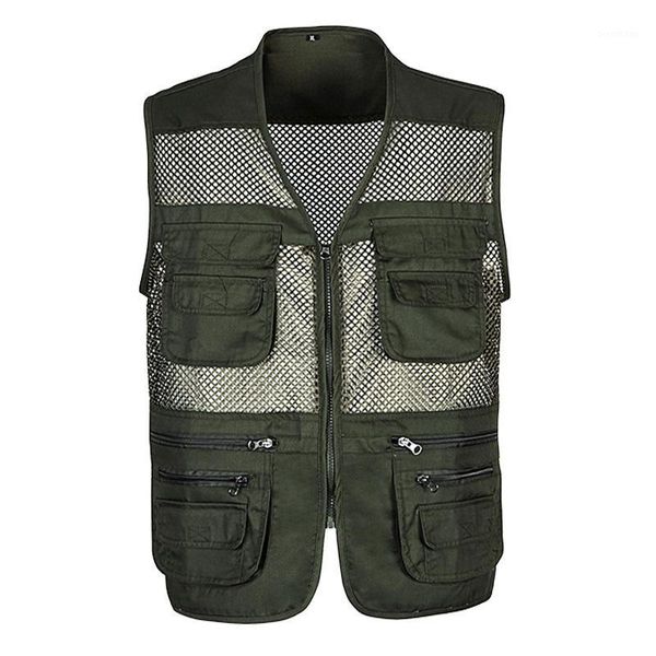 

2019 men multi-pocket classic waistcoat male sleeveless unloading solid coat work vest pgrapher tactical masculino jacket1, Black;white