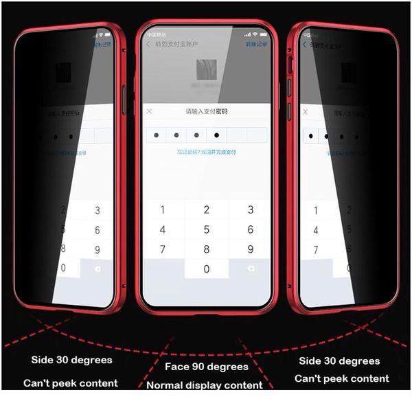 

360 anti peeping privacy magnetic case for xiaomi redmi note 9 8 pro 9s 8t k20 mi 10 9t not wmthqb