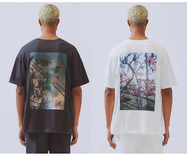 

causal mens cotton t shirts fashion designer printing t-shirts short sleeve high street hip hop streetwear 1033#, White;black