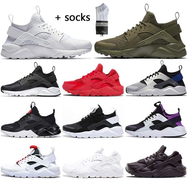 

2020 высококачественные женщины мужские беговые туфли huarache 1.0 4,0 черные фиолетовые дышащие удобные женские мужские тренеры спортивные