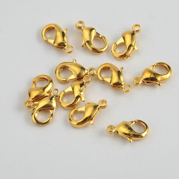 

100 шт. / лот 6x12 мм золотой цветовой металл clasps для омаров для ювелирных изделий diy, браслеты ожерелье аксессуары 100 шт. / лот 6x12mm